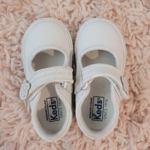 Keds white leather toddler shoes